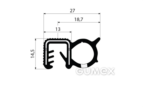 GUMMIPROFIL PIRELI U-FORM MIT SEITLICHER DICHTUNG - DICHTUNG MIT ARMIERUNG - EPDM